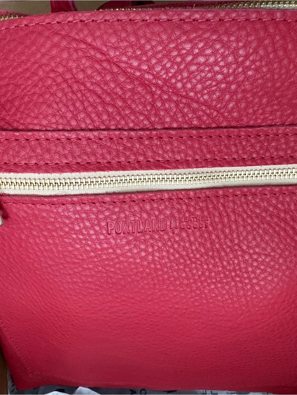 NIB Portland Leather Pebbled Backpack Tote Sugar